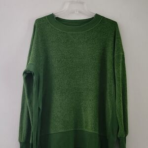 Aerie Oversized Fuzzy Pullover Sweatshirt  Color:Green Size S